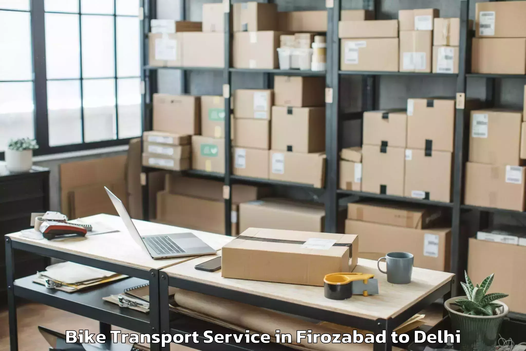 Book Your Firozabad to Patel Nagar Bike Transport Today